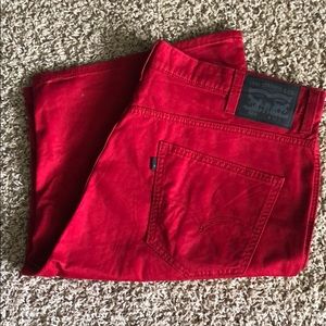 Red Jean Shorts
